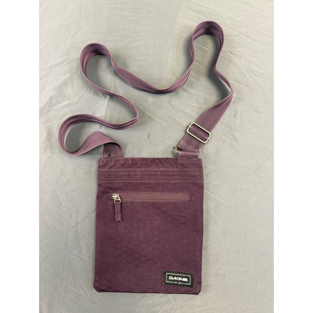 Dakine Jive Crossbody Bag Plum Purple Honeycomb Textured Slim Travel Pouch